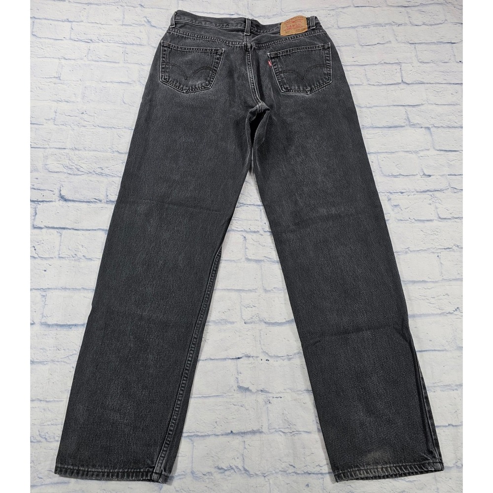 Levis 550 Relaxed Fit Jeans MEN 36x36 Black Faded Tapered Leg Denim Pant VTG Y2K - Picture 2 of 12